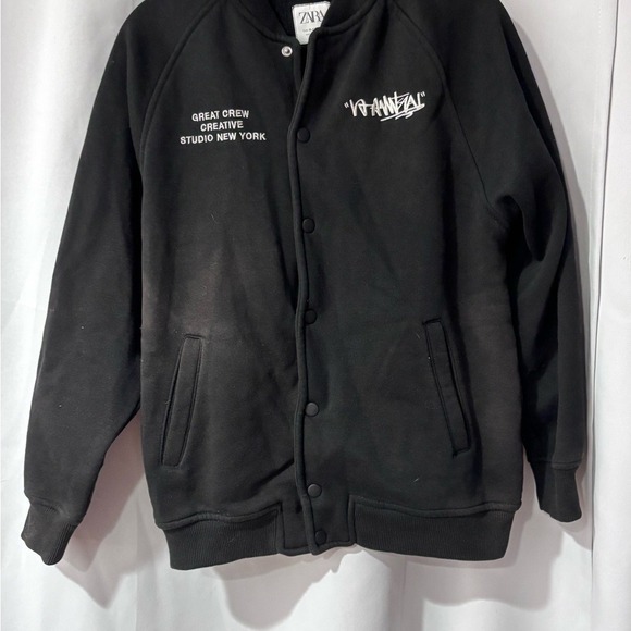Zara Jackets & Blazers - Zara Black Jacket with White Text